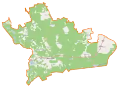 Mapa konturowa gminy Miedzichowo, blisko centrum po prawej na dole znajduje się punkt z opisem „Sępolno”