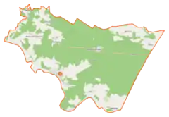 Mapa konturowa gminy Mielnik, po prawej znajduje się punkt z opisem „Koterka”