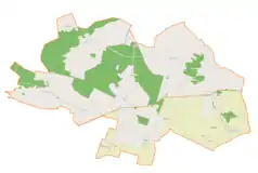 Mapa konturowa gminy Moskorzew, na dole znajduje się punkt z opisem „Chebdzie”