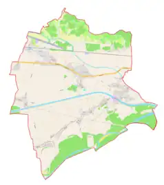 Mapa konturowa gminy Gorišnica, blisko centrum po lewej na dole znajduje się punkt z opisem „Mala vas”