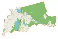 Mapa konturowa gminy Nędza, po prawej nieco na dole znajduje się punkt z opisem „Górki Śląskie”