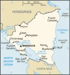 Mapa Nikaragui