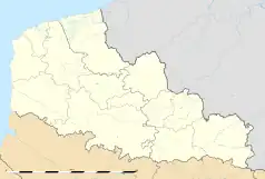 Mapa konturowa Nord-Pas-de-Calais, w centrum znajduje się punkt z opisem „Stade Félix-Bollaert”