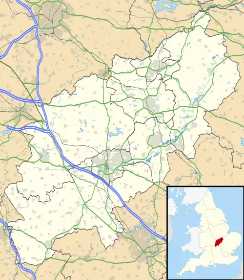 Mapa konturowa Northamptonshire