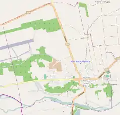 Mapa konturowa Nowego Miasta nad Pilicą, na dole nieco na lewo znajduje się punkt z opisem „Góra”