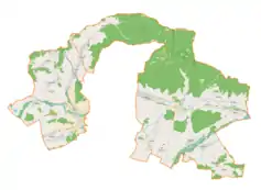 Mapa konturowa gminy wiejskiej Nowy Targ, u góry nieco na lewo znajduje się punkt z opisem „Grapa”