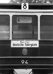 Nur für Deutsche na krakowskim tramwaju linii nr 8