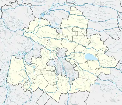 Mapa konturowa powiatu opolskiego, blisko centrum na lewo u góry znajduje się punkt z opisem „Popielów”