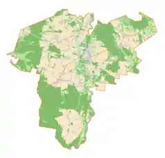 Mapa konturowa gminy Osjaków, po lewej znajduje się punkt z opisem „Józefina”