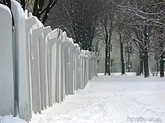 Otoczenie pomnika zimą