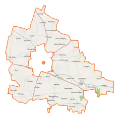 Mapa konturowa gminy wiejskiej Płońsk, na dole po prawej znajduje się punkt z opisem „Michalinek”