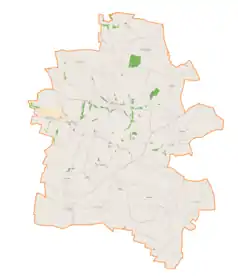 Mapa konturowa gminy Pałecznica, blisko górnej krawiędzi znajduje się punkt z opisem „Solcza”