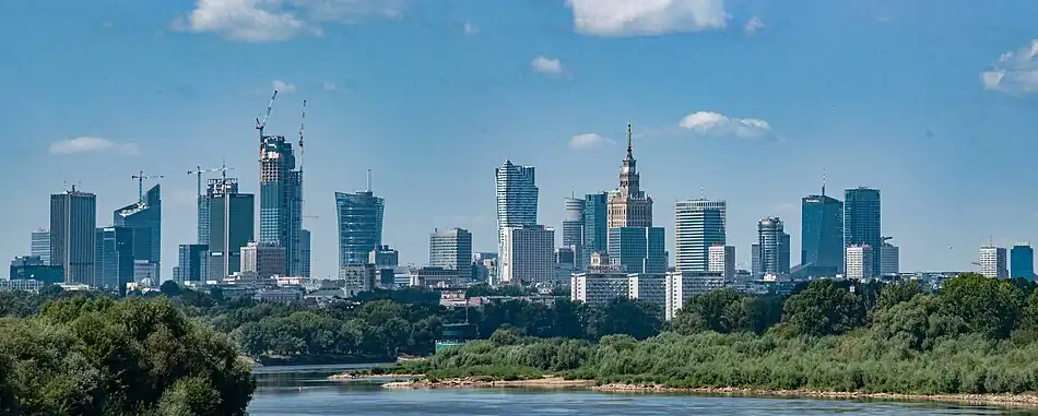 Panorama Warszawy z mostu Siekierowskiego, 2020