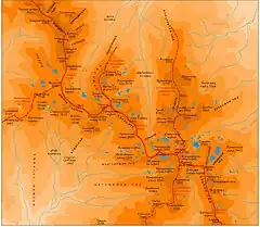 Mapa pasma górskiego