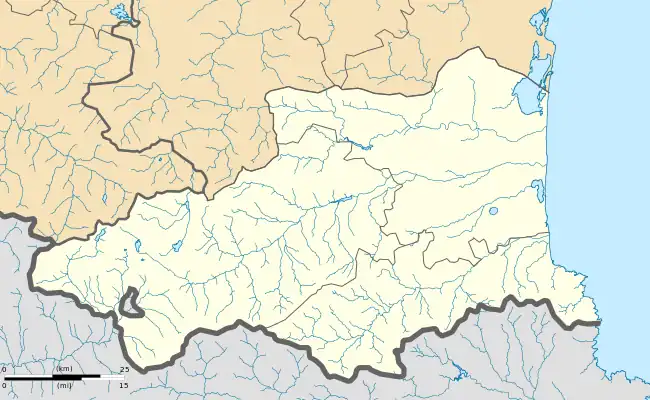 Mapa konturowa Pirenejów Wschodnich, na dole po lewej znajduje się punkt z opisem „Saillagouse”