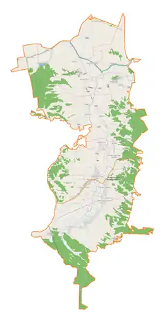 Mapa konturowa gminy Radecznica, blisko centrum po prawej na dole znajduje się punkt z opisem „Wólka Czarnostocka”