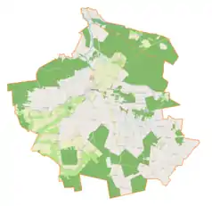 Mapa konturowa gminy Radoszyce, blisko dolnej krawiędzi znajduje się punkt z opisem „Gruszka”