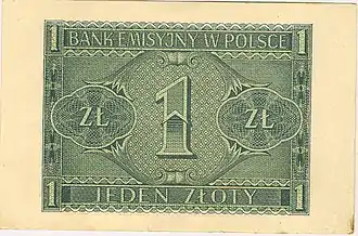 rewers banknotu 1 złoty