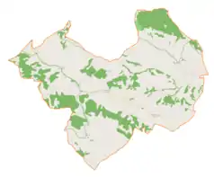 Mapa konturowa gminy Rzepiennik Strzyżewski, na dole znajduje się punkt z opisem „Turza”