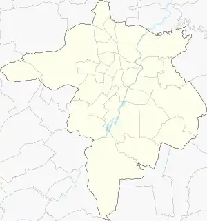 Mapa konturowa Rzeszowa, w centrum znajduje się punkt z opisem „Stadion Miejski „Stal” w Rzeszowie”