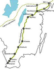 Mapa przebiegu linii kolejowej