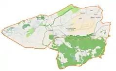 Mapa konturowa gminy Słońsk, w centrum znajduje się punkt z opisem „Zamek joannitów w Słońsku”