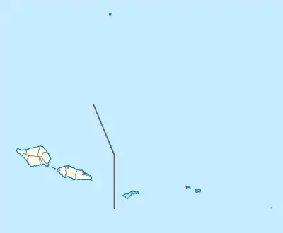 Mapa konturowa Samoa, na dole po lewej znajduje się punkt z opisem „Apia Park”