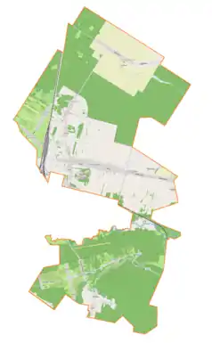 Mapa konturowa gminy Skarżysko Kościelne, na dole znajduje się punkt z opisem „Pleśniówka”