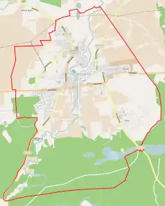 Mapa konturowa Skarszew, w centrum znajduje się punkt z opisem „Pólko”