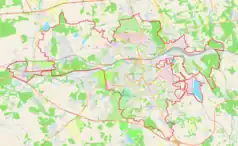 Mapa konturowa Smoleńska, po prawej nieco u góry znajduje się punkt z opisem „Smoleńsk-Sortirowocznyj”