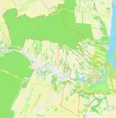 Mapa konturowa Solca nad Wisłą, po prawej nieco na dole znajduje się ikonka zamku z wieżą z opisem „Zamek w Solcu nad Wisłą”