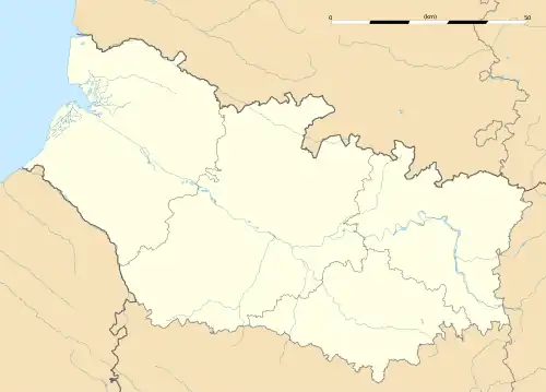 Mapa konturowa Sommy, na dole po prawej znajduje się punkt z opisem „Matigny”