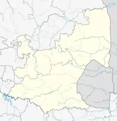 Mapa konturowa Mpumalangi, blisko centrum u góry znajduje się punkt z opisem „Lydenburg / Mashishing”