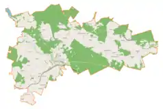 Mapa konturowa gminy Staszów, blisko centrum na prawo znajduje się punkt z opisem „Czajków Południowy”