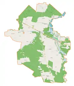 Mapa konturowa gminy Sulejów, blisko centrum na lewo u góry znajduje się punkt z opisem „Witów-Kolonia”