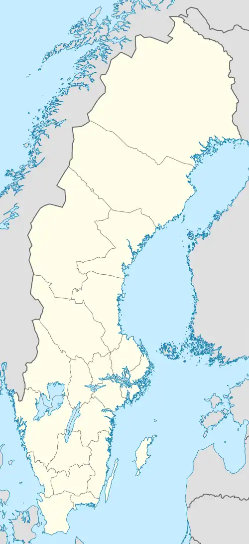 Mapa konturowa Szwecji, na dole po lewej znajduje się punkt z opisem „Scandinavium”