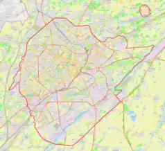 Mapa konturowa Taszkentu, blisko centrum na lewo u góry znajduje się punkt z opisem „Stadion JAR”