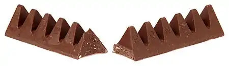 Czekolada Toblerone ma kształt charakterystycznych trójkącików.