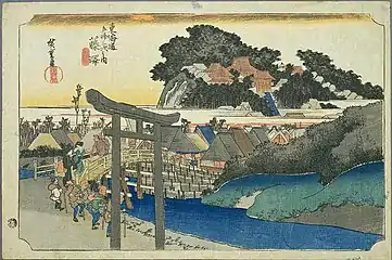 Hiroshige Andō (1797-1858), Fujisawa (w głębi E-no-shima)