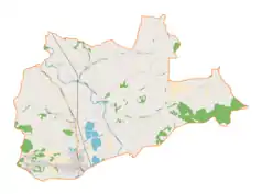 Mapa konturowa gminy Tomice, u góry znajduje się punkt z opisem „Zygodowice”