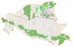 Mapa konturowa gminy Tuczępy, blisko centrum na lewo u góry znajduje się punkt z opisem „Grzymała”