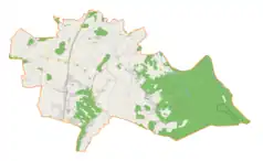 Mapa konturowa gminy Tuszów Narodowy, u góry po lewej znajduje się punkt z opisem „Borki Nizińskie”