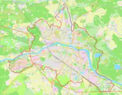 Mapa konturowa Tweru, po lewej nieco na dole znajduje się punkt z opisem „KLD”