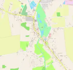 Mapa konturowa Ujazdu, u góry nieco na lewo znajduje się punkt z opisem „Parafiapw. Świętego Wojciecha”