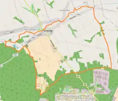 Mapa konturowa Urzędowa, po prawej nieco na dole znajduje się punkt z opisem „Kajetanówka”