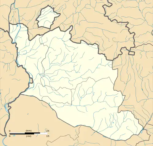 Mapa konturowa Vaucluse, w centrum znajduje się punkt z opisem „La Roque-sur-Pernes”