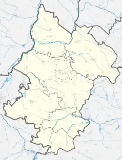 Mapa konturowa powiatu włoszczowskiego, na dole po lewej znajduje się punkt z opisem „Psary-Kolonia”