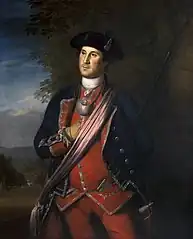 George Washington z ryngrafem w mundurze Pułku Virginii