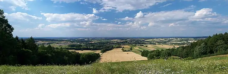 Panorama ze wzgórza Chełm w Godziszowie w kierunku północno-zachodnim