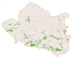 Mapa konturowa gminy Wilczyce, po lewej znajduje się punkt z opisem „Pielaszów”